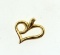 14K Yellow Gold Heart Pendant, ½ Inch, TW = 0.8 DWT
