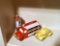 Lot of Dept 56 Snow Village Decorative Accessories: Coca Cola Truck, Taxi, Phone Booth