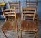 Set of 4 Vintage Wooden Slatback Chairs