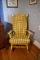 Handsome Yellow Painted Cushioned Rocking Chair