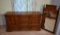 Vintage Mediterranean Style Oak Dresser w/ Mirror