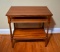 Pretty Mahogany Side Table with Two Shelves