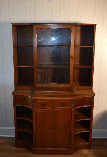 Vintage Mahogany China Hutch Cabinet