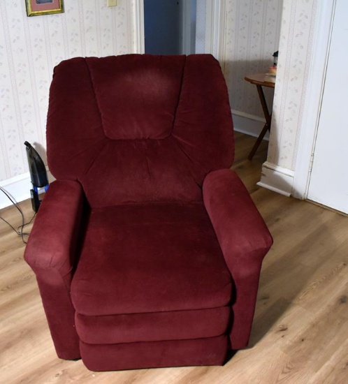 Burgundy Plush Berkline Electric Lift Recliner