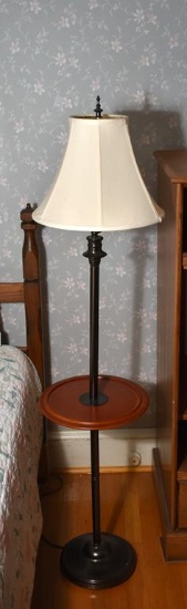 Pretty Floor Lamp w/ Red Painted Tray Table