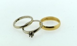 Lot of Three 14K Yellow Gold Rings, TW = 4.5 DWT