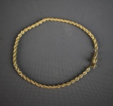 14K Yellow Gold Chain Bracelet, TW = 2.5 DWT 7.25