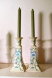 Pair of Vintage Ceramic Candlesticks