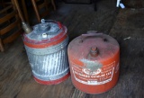 Two Old Galvanized Gas Cans