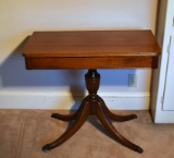 Vintage Duncan Phyfe Style Mahogany Game Table (Missing ½ Leaf)