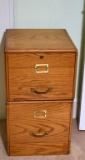 Contemporary Two Drawer Oak File Cabinet