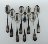 Lot of Eight Sterling Silver Spoons, Monogrammed “S”