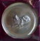 Lincoln Mint 1972 Mother's Day Plate Collie Dogs Sterling Silver Plate w/ Box