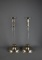 Pair of Silver Plate & Crystal Candlesticks