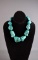 Heavy 18” Genuine Turquoise Chunk Necklace, Sterling Clasp