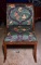 Green Vintner Motif Upholstered Chair w/ Leather Wood Covering