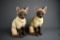 Pair of Blue-Eyed Siamese Ceramic Cats, Valley Forge Gallery, 1986