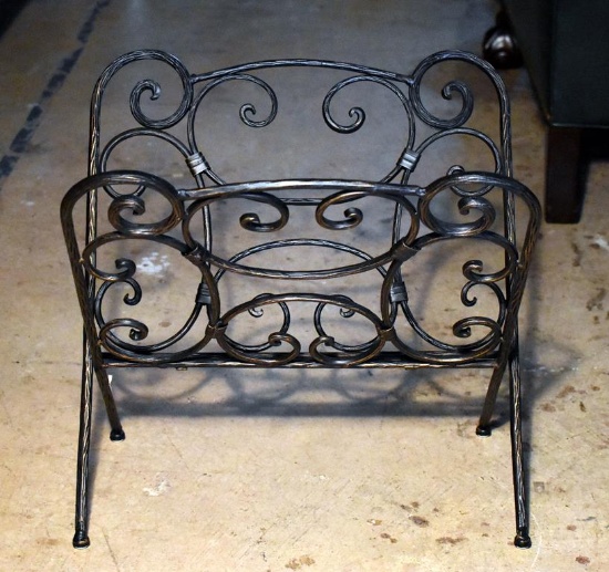 Elegant Wrought Iron Folding Magazine Rack