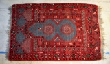 Fine Handknotted Wool Red Prayer Rug