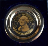 Franklin Mint 1972 “The George Washington” Sterling Silver w/ 24K Gold Plate w/ Box