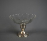 Preisner #26 Sterling Silver Weighted Base Glass Compote