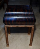 Small Bombe Top Storage Table with Animal Stripe Painted Finish