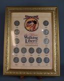 Framed “The Silver Walking Liberty Half Dollar Collection”, 16 Coins