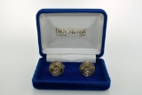 Nice Vintage Ben Silver Limestone College Cufflinks w/ Case