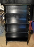 Black & Gilt Finish Graduated Bookshelf, Paw Feet Detail