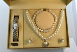 Lot of Two Jean Marc Watch & Costume Pearl Jewelry Sets