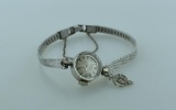 Vintage Girard Perregeaux 14K White Gold Ladies Wristwatch w/ Gold Filled Band
