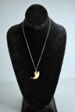 Claw Pendant 1.25”  Mounted in 9K Yellow Gold w/ 10K Gold 20” Chain, Chain Is 1.0 dwt