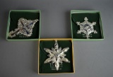 Lot of Three Towle / Wallace Sterling Silver Ornaments, Largest is 4.5”