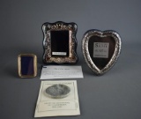 Lot of Three Small Sterling Silver Frames, Largest is 4 x 3”