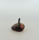 Little Mermaid Silver Figurine on Amber Base Paperweight