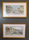 Framed Prints “Charleston's Church St.” (668/1000)&“Battery Walk” (887/1000) Signed Marilyn Morris)