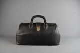 Vintage Black 15 Inch Leather Doctor's Bag by Schell