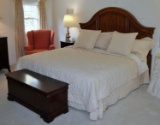 Lane Furn. King Size Bed Headboard w/ Metal Frame & Clean Sealy PosturePedic Premium Mattress/Sp