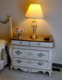 Lexington Bombe Night Stand, Hand Painted Embellishments, Cream Color (Lots 71 and 72 Match)