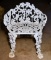 Vintage White Painted Wrought Iron Chair