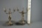 Pair of Fancy Decor Silver Plate Double Candelabras