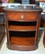 Vintage Mahogany Bow Front Nightstand by White Furniture, Glass Top Cover (Lots 24-26 Match)