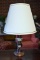 Oriental Style Bronzed Metal Table Lamp, 21” H