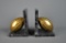 Vintage Pair of Brass Football Bookends, Andrea by Sadek
