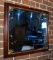 Handsome Vintage Wall Mirror with Gold Bossed Corners, Beveled Glass