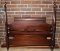 Vintage Mahogany Four Poster Full Size Bed w/ Rails and Slats