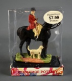 Hermitage Pottery Figurine, Fox Hunter & Hound, In Box