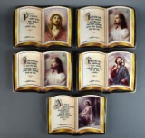 Set of Five Limited Edition Porcelain Scripture Collector Plates by The Franklin Mint