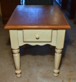 Light Painted Table w/ Stained Wood Top