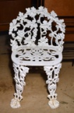 Vintage White Painted Wrought Iron Chair